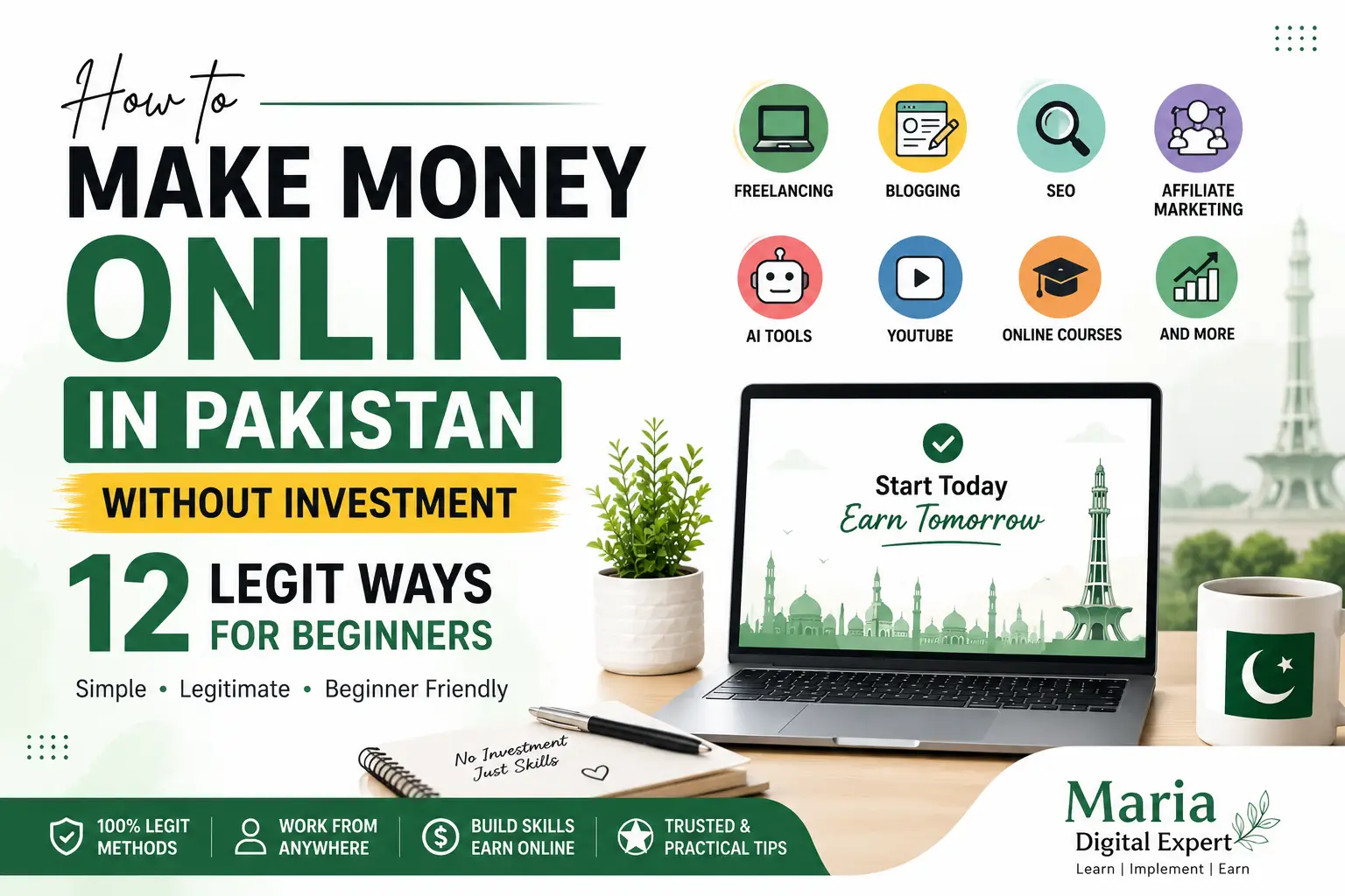 How to Make Money Online in Pakistan Without Investment – 12 Legit Ways